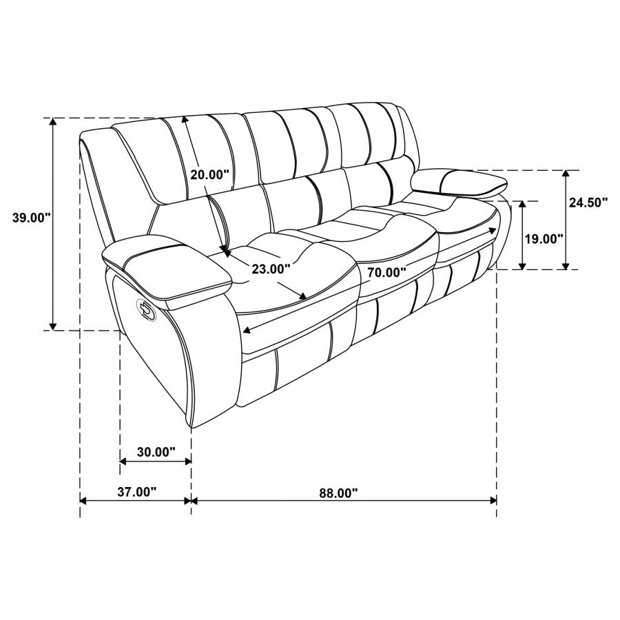 Camila Upholstered Motion Reclining Sofa Red-zoom-10