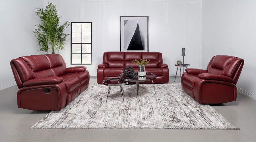 Camila Upholstered Motion Reclining Sofa Red-zoom-11