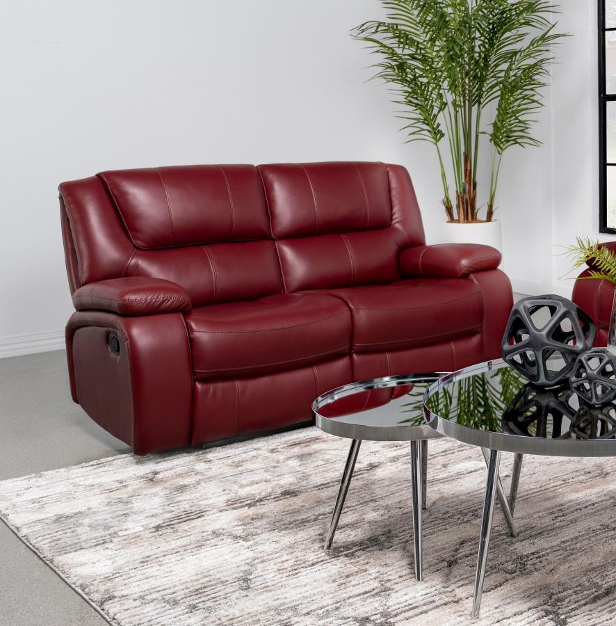 Camila Upholstered Motion Reclining Loveseat Red-zoom-2