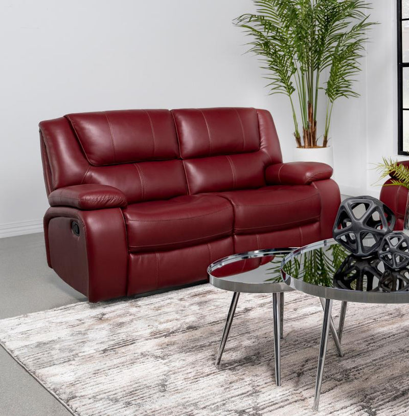 Camila Upholstered Motion Reclining Loveseat Red-zoom-
