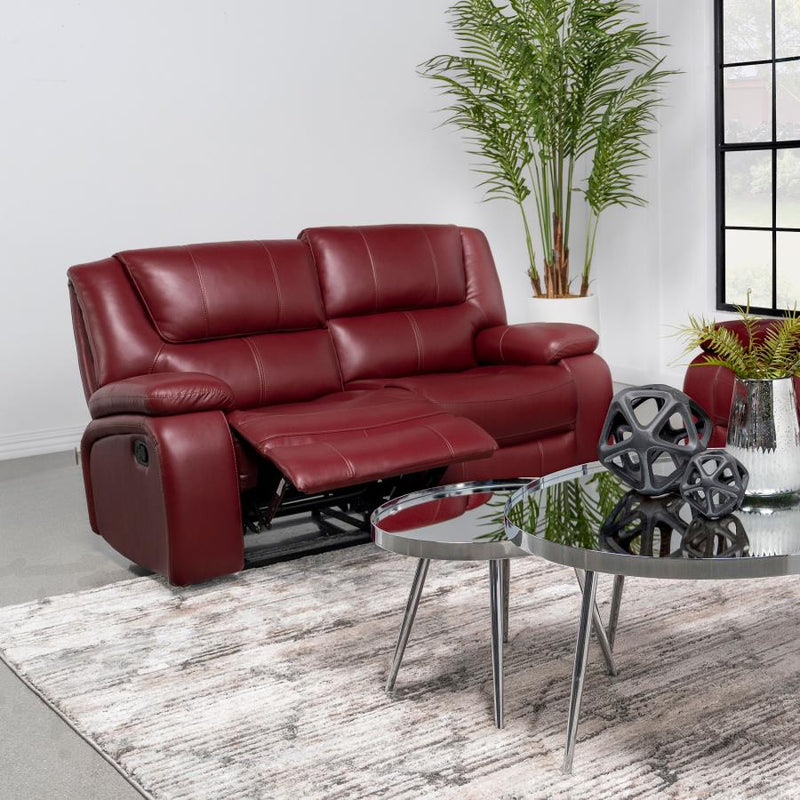 Camila Upholstered Motion Reclining Loveseat Red-zoom-