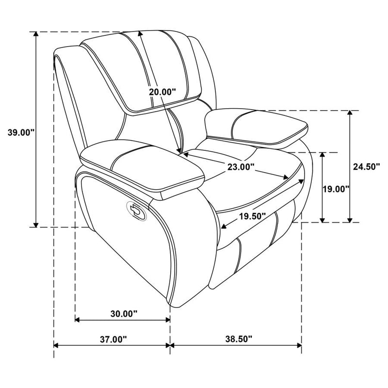 Camila Upholstered Glider Recliner Chair Red-zoom-