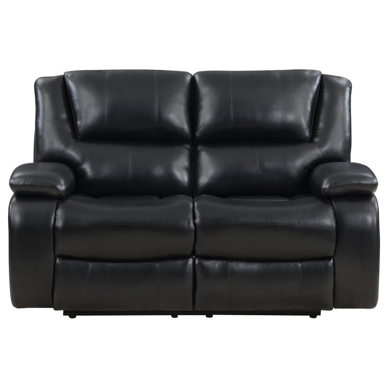 Camila 2-piece Upholstered Reclining Sofa Set Black-zoom-