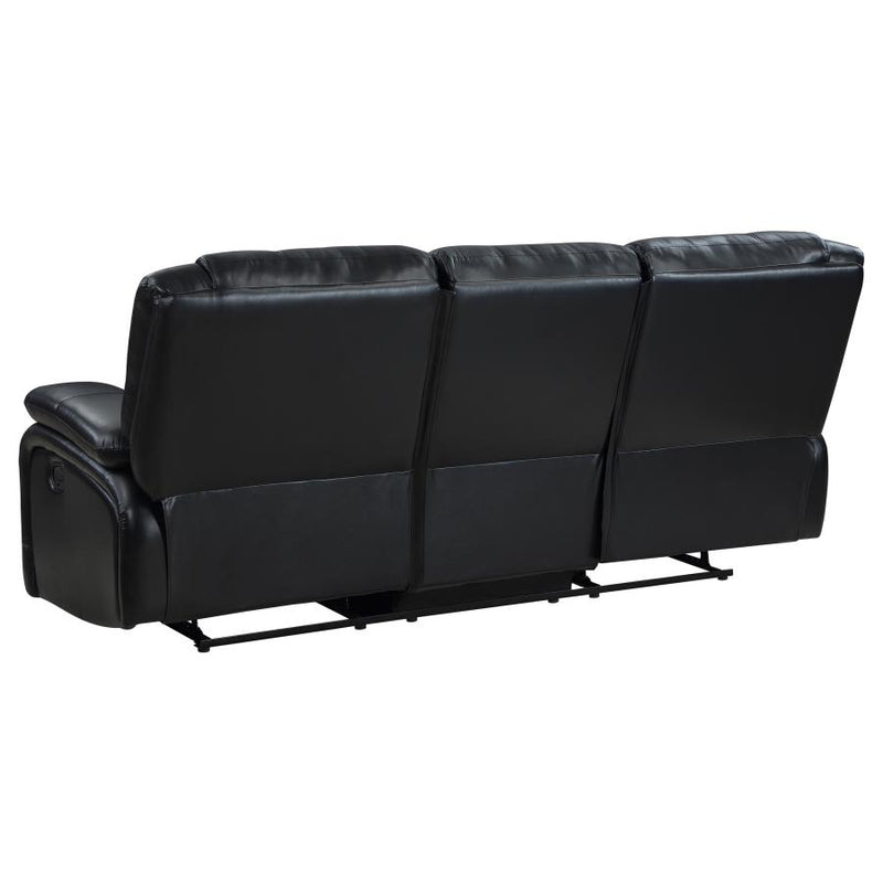 Camila 3-piece Upholstered Reclining Sofa Set Black-zoom-