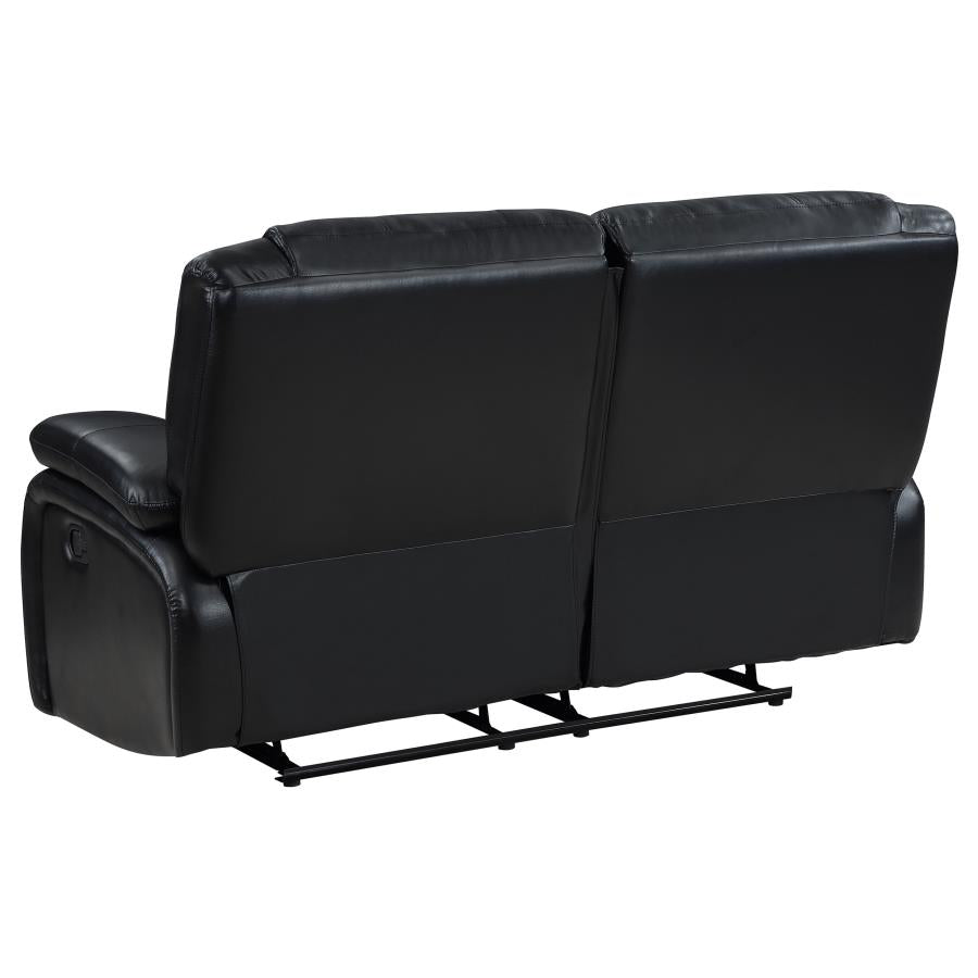 Camila 3-piece Upholstered Reclining Sofa Set Black-zoom-10