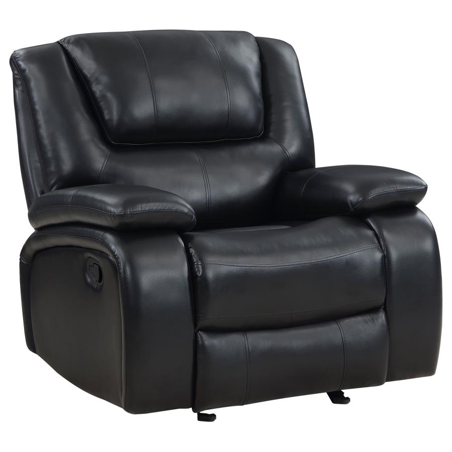 Camila 3-piece Upholstered Reclining Sofa Set Black-zoom-12