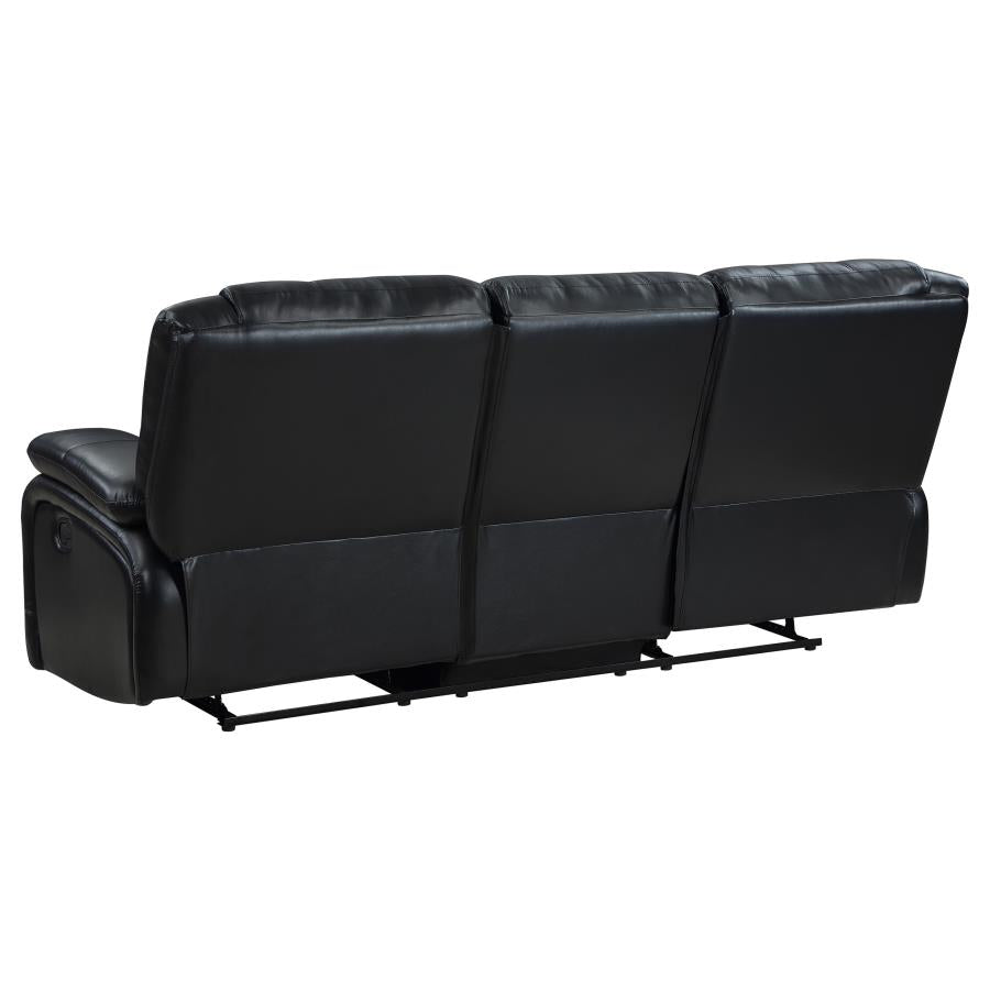 Camila Upholstered Motion Reclining Sofa Black-zoom-6
