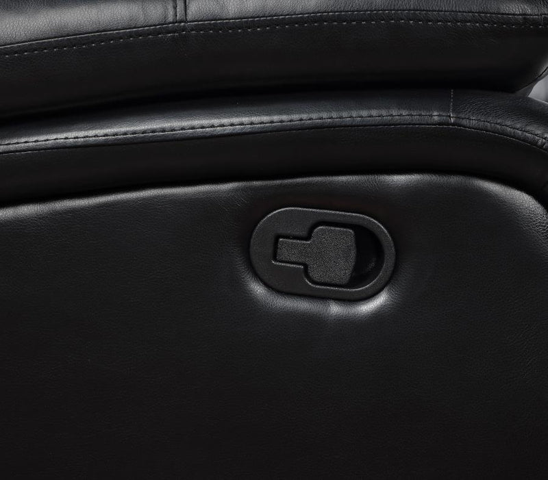 Camila Upholstered Motion Reclining Sofa Black-zoom-