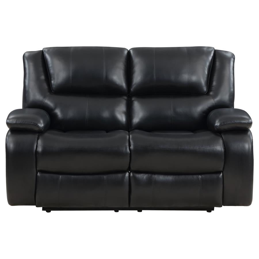 Camila Upholstered Motion Reclining Loveseat Black-zoom-5