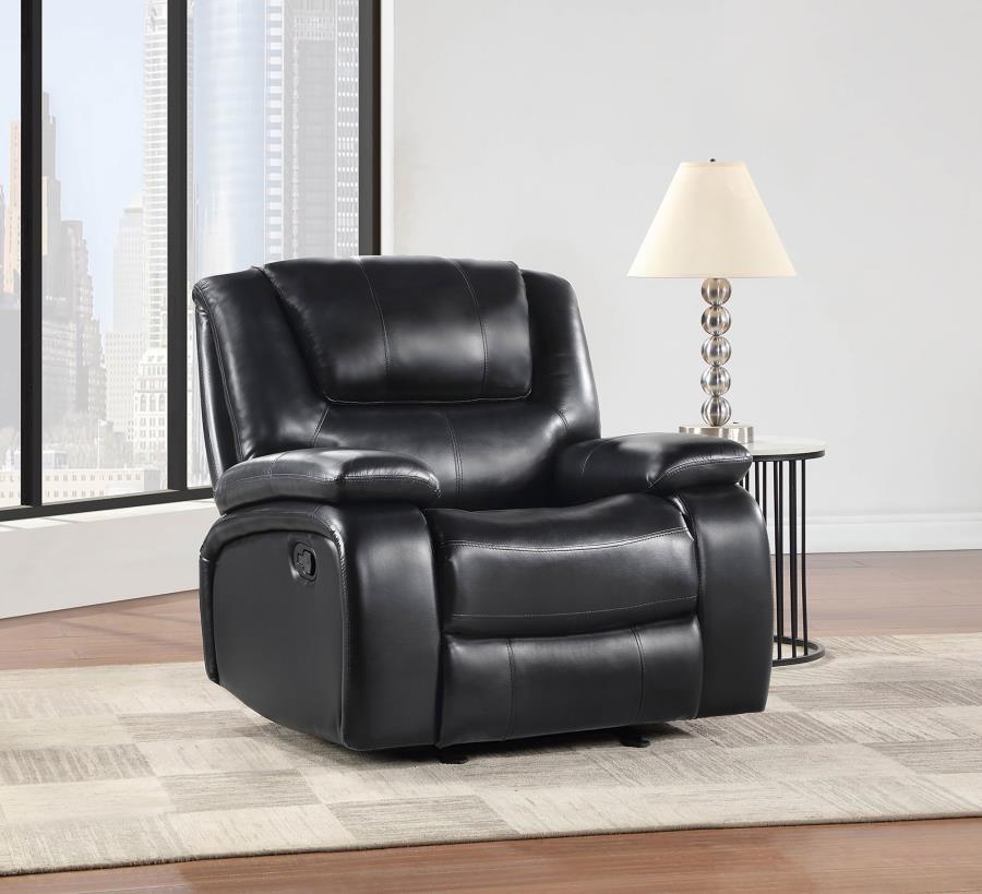 Camila Upholstered Glider Recliner Chair Black-2