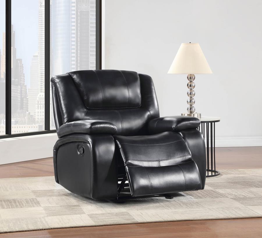 Camila Upholstered Glider Recliner Chair Black-3