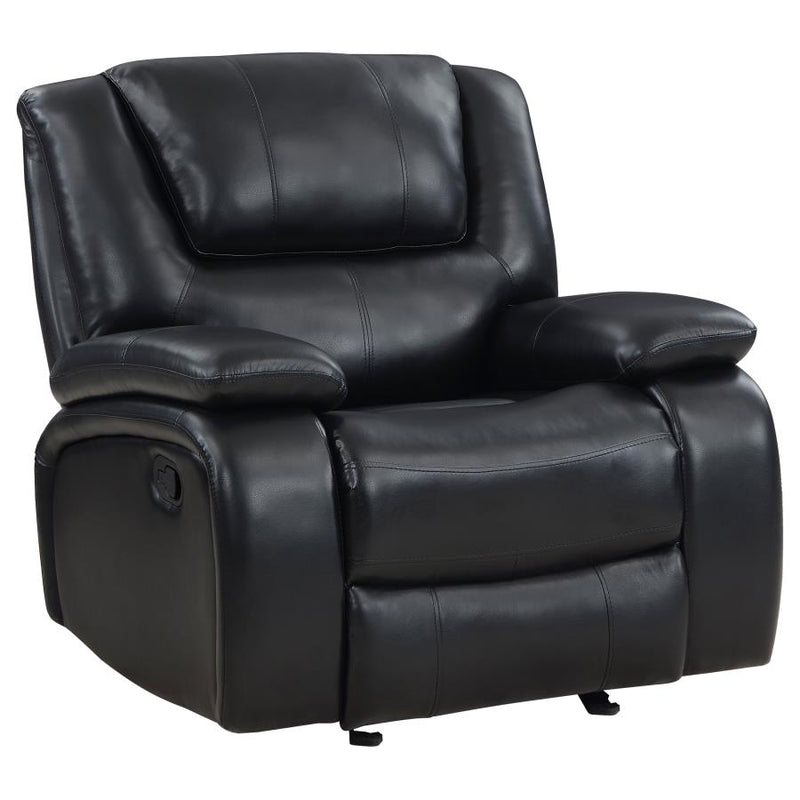 Camila Upholstered Glider Recliner Chair Black-zoom-