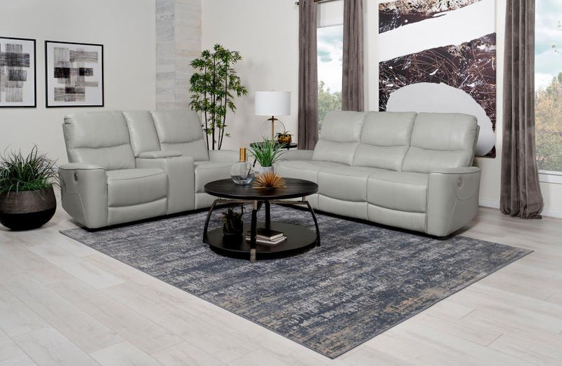 Greenfield 2-piece Power Reclining Sofa Set Dove Grey-zoom-