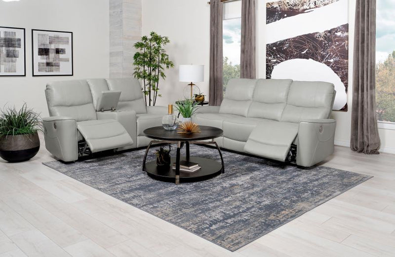 Greenfield 2-piece Power Reclining Sofa Set Dove Grey-zoom-