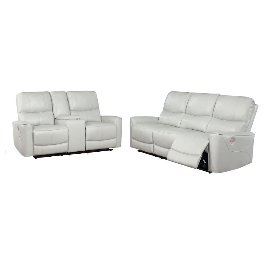 Greenfield 2-piece Power Reclining Sofa Set Dove Grey-3