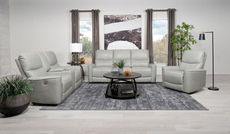 Greenfield Upholstered Power Reclining Sofa Dove Grey-zoom-