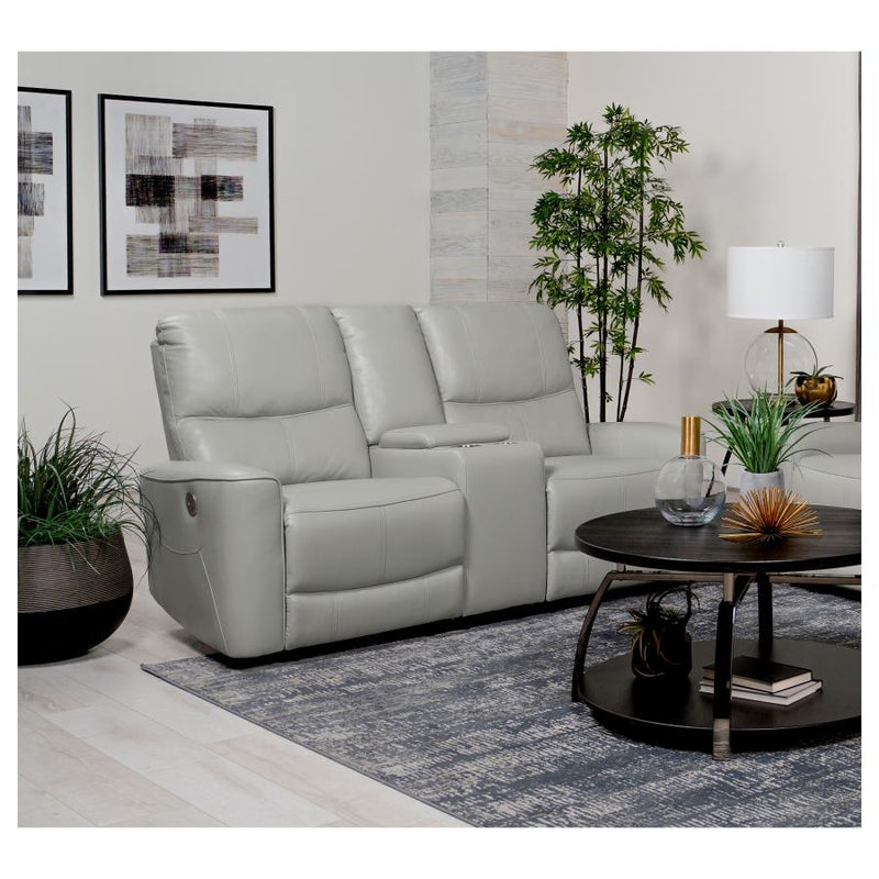 Greenfield Upholstered Power Reclining Loveseat Dove Grey-zoom-