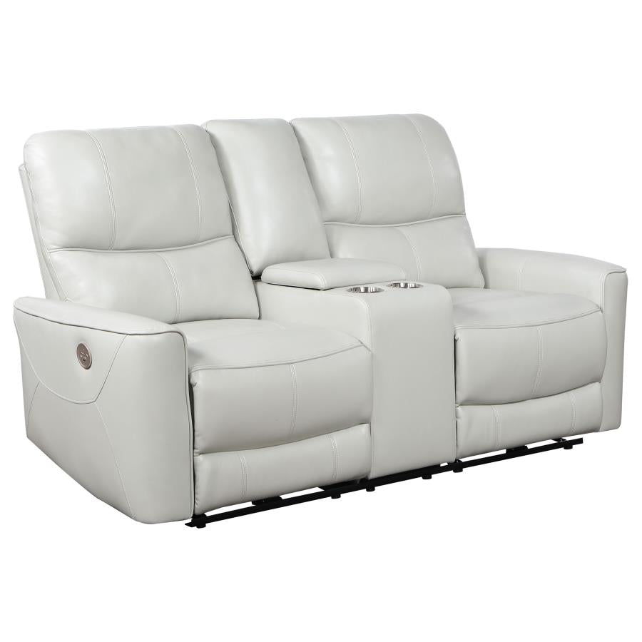 Greenfield Upholstered Power Reclining Loveseat Dove Grey-1