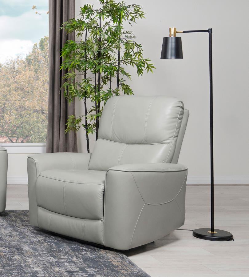 Greenfield Upholstered Power Recliner Chair Dove Grey-zoom-2