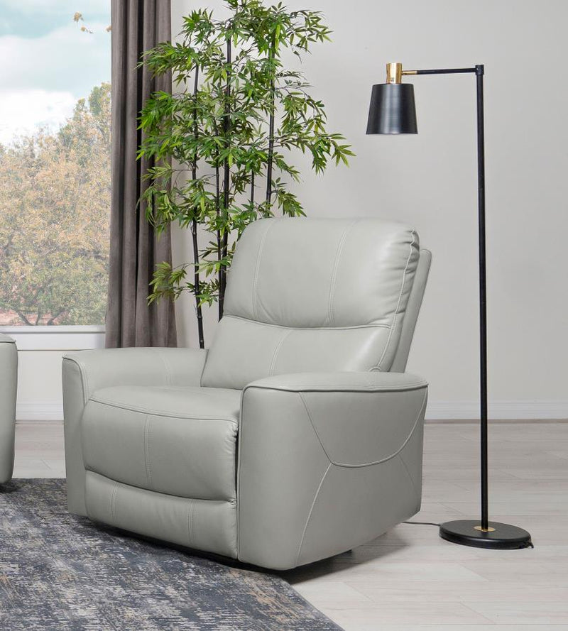 Greenfield Upholstered Power Recliner Chair Dove Grey-zoom-