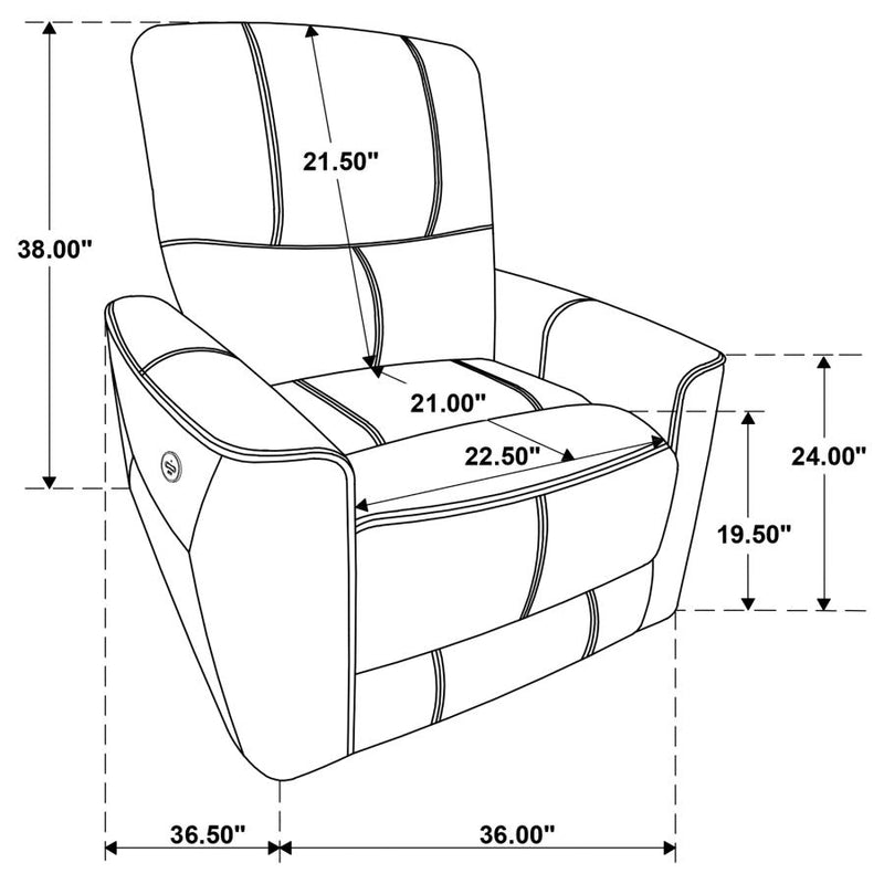 Greenfield Upholstered Power Recliner Chair Dove Grey-zoom-