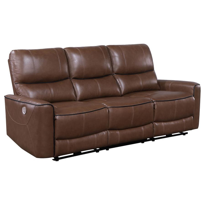 Greenfield 2-piece Power Reclining Sofa Set Saddle Brown-zoom-