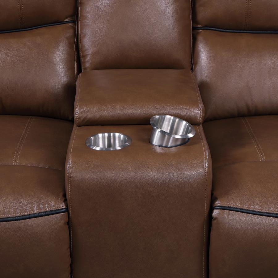 Greenfield 2-piece Power Reclining Sofa Set Saddle Brown-zoom-12