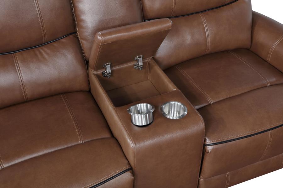 Greenfield 2-piece Power Reclining Sofa Set Saddle Brown-zoom-13