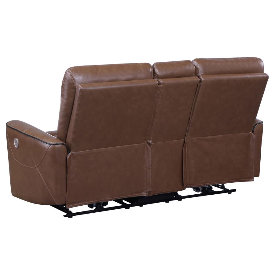 Greenfield 3-piece Power Reclining Sofa Set Saddle Brown-zoom-8