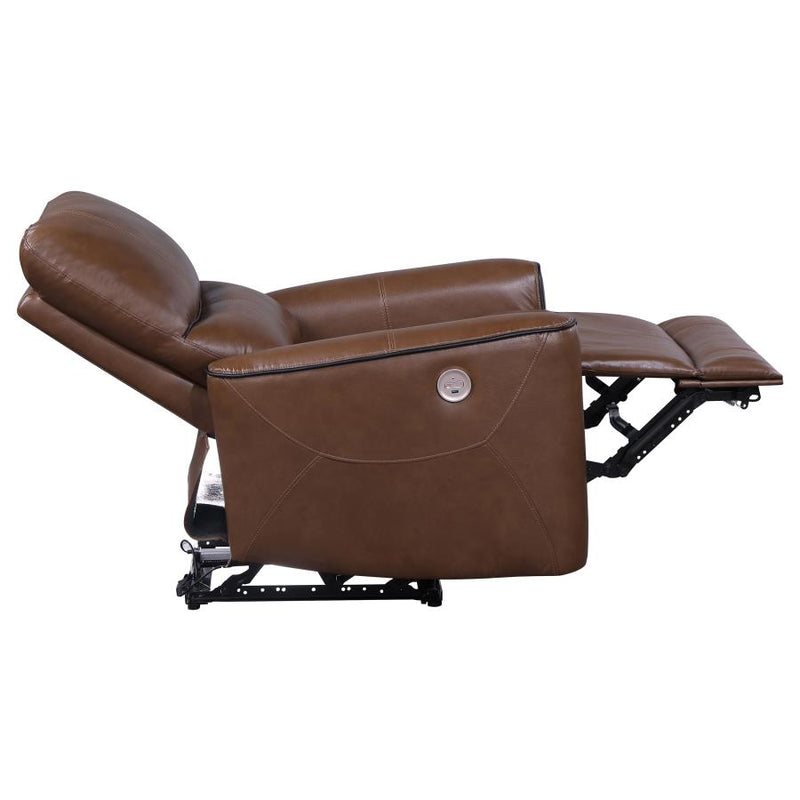 Greenfield 3-piece Power Reclining Sofa Set Saddle Brown-zoom-
