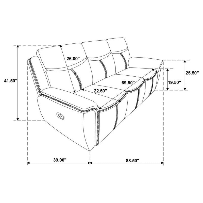 Sloane 2-piece Upholstered Reclining Sofa Set Blue-zoom-