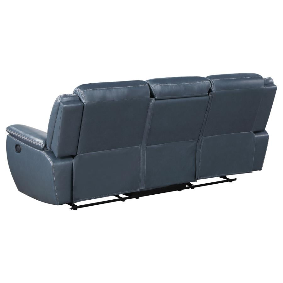 Sloane Upholstered Padded Arm Reclining Sofa Blue-zoom-5
