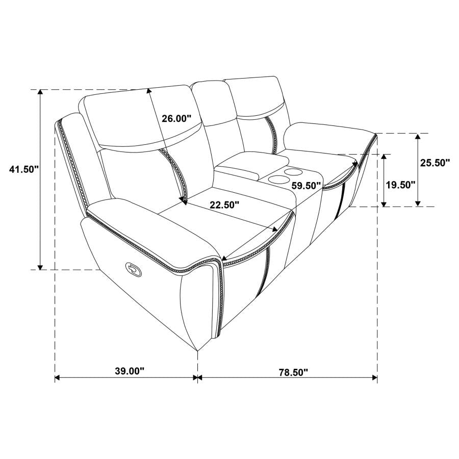 Sloane Upholstered Padded Arm Reclining Loveseat Blue-11