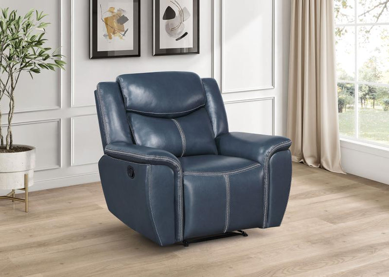 Sloane Upholstered Padded Arm Recliner Chair Blue-zoom-