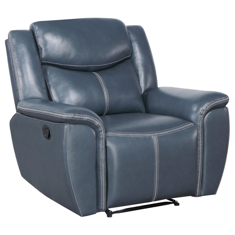Sloane Upholstered Padded Arm Recliner Chair Blue-zoom-1