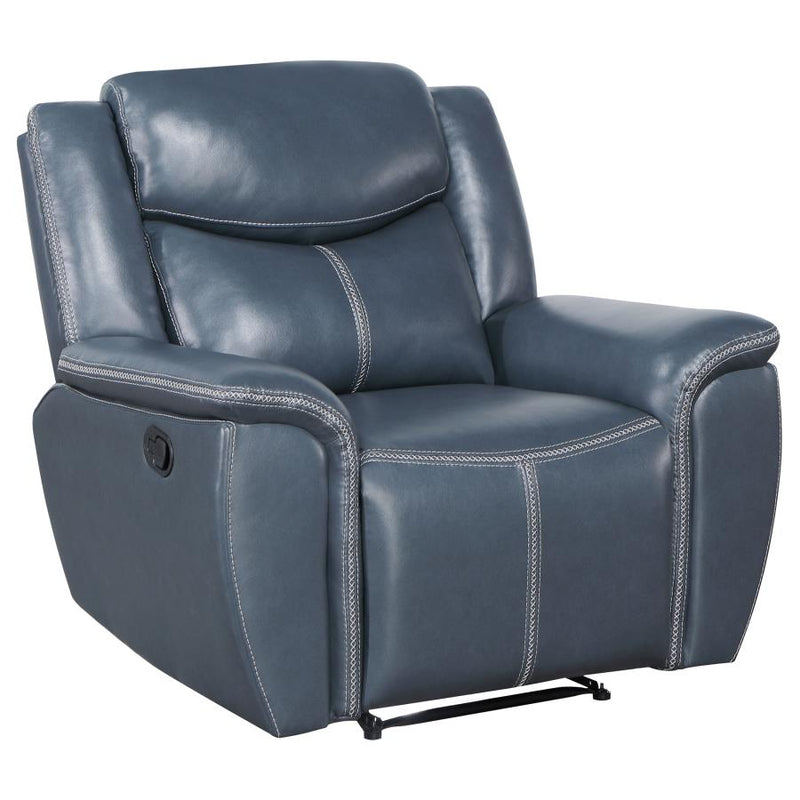 Sloane Upholstered Padded Arm Recliner Chair Blue-zoom-