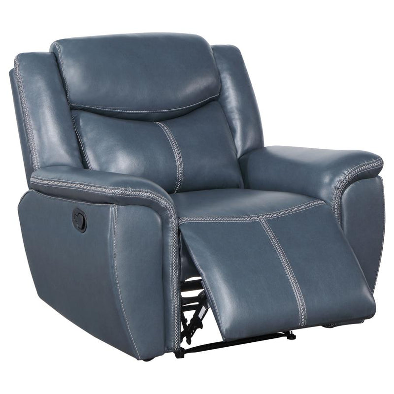 Sloane Upholstered Padded Arm Recliner Chair Blue-zoom-