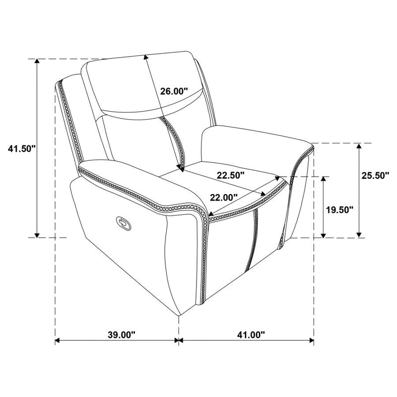 Sloane Upholstered Padded Arm Recliner Chair Blue-zoom-