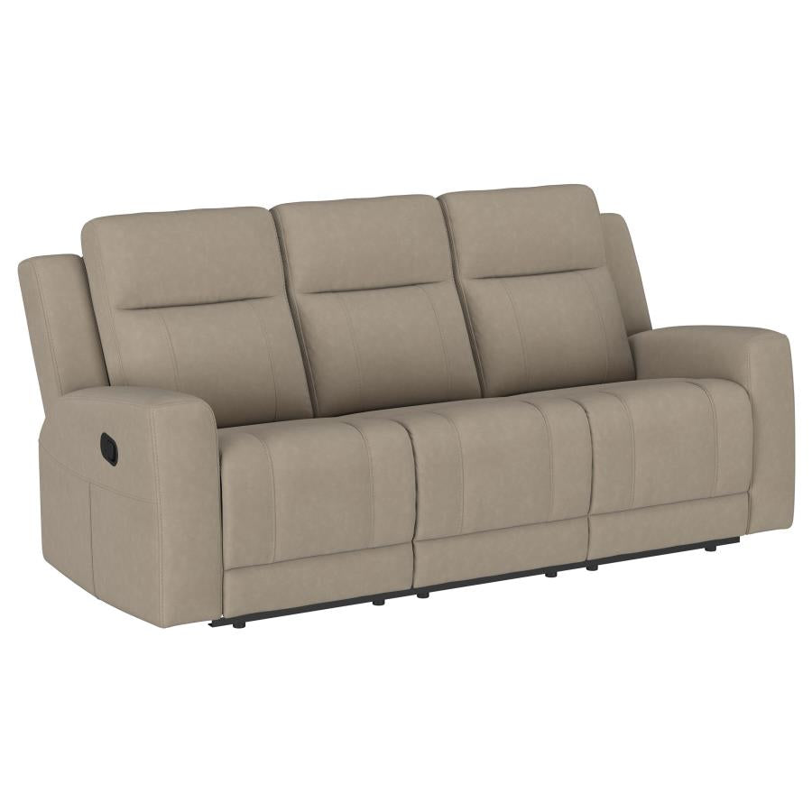 Brentwood 2-piece Upholstered Reclining Sofa Set Taupe-zoom-3
