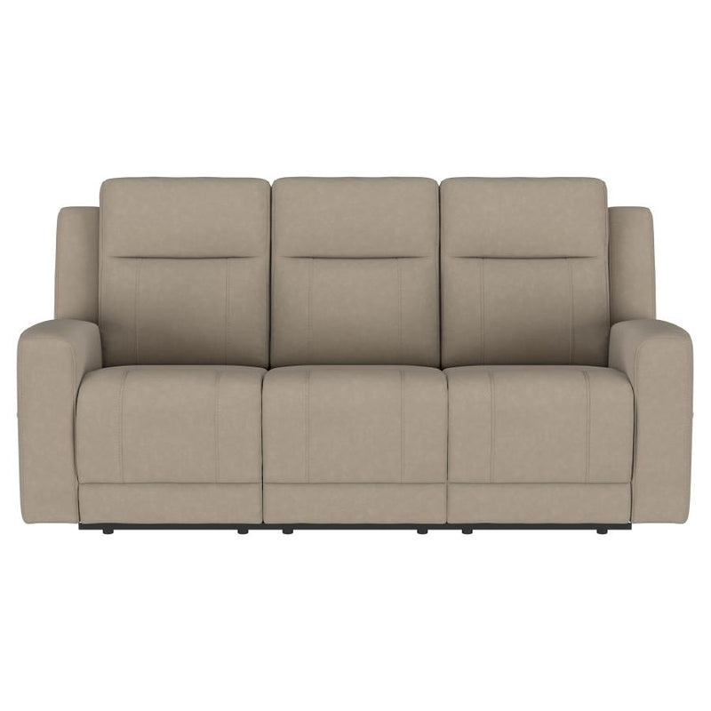 Brentwood 3-piece Upholstered Reclining Sofa Set Taupe-zoom-