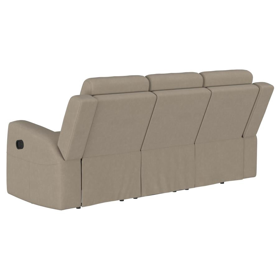 Brentwood 3-piece Upholstered Reclining Sofa Set Taupe-5