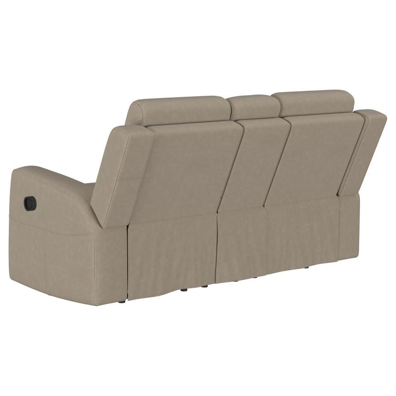 Brentwood 3-piece Upholstered Reclining Sofa Set Taupe-zoom-