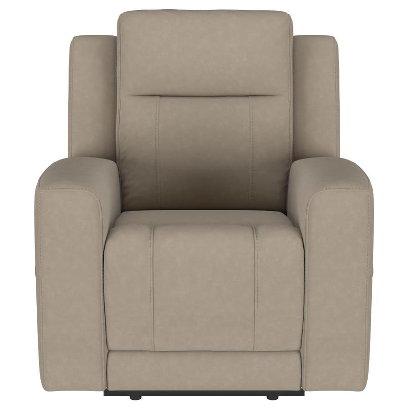Brentwood 3-piece Upholstered Reclining Sofa Set Taupe-zoom-