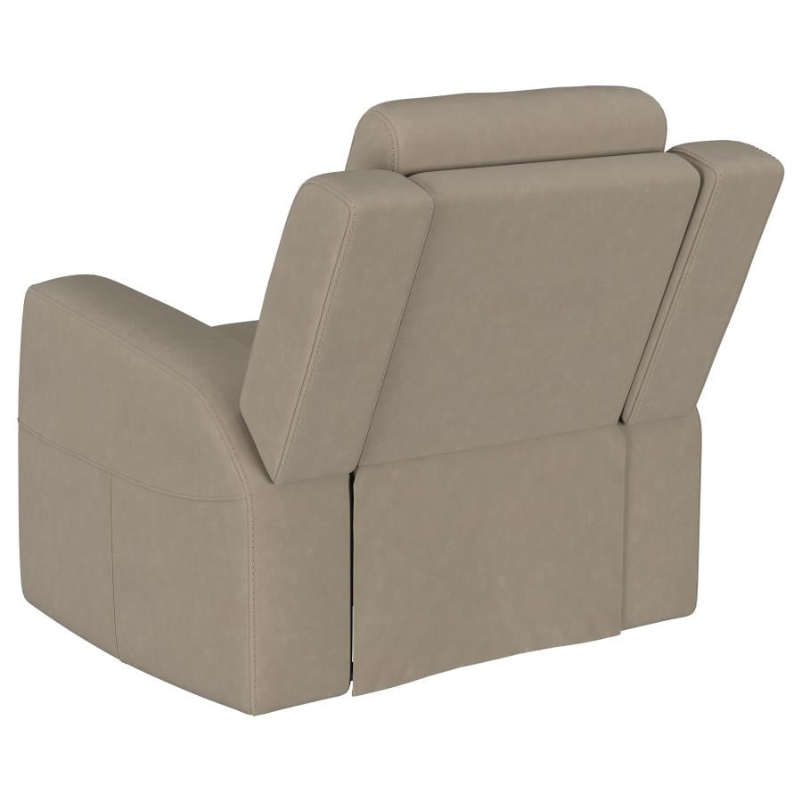 Brentwood 3-piece Upholstered Reclining Sofa Set Taupe-13