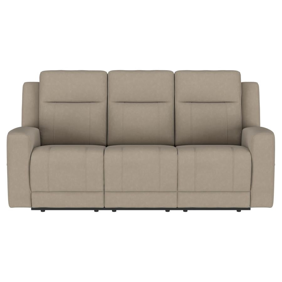 Brentwood Upholstered Motion Reclining Sofa Taupe-zoom-3