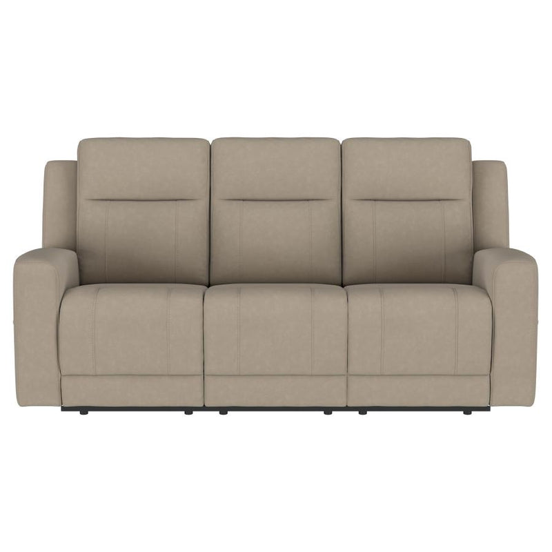 Brentwood Upholstered Motion Reclining Sofa Taupe-zoom-
