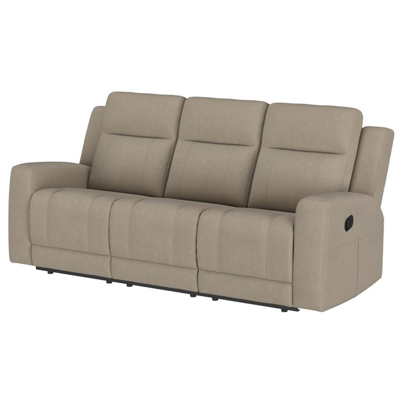 Brentwood Upholstered Motion Reclining Sofa Taupe-zoom-