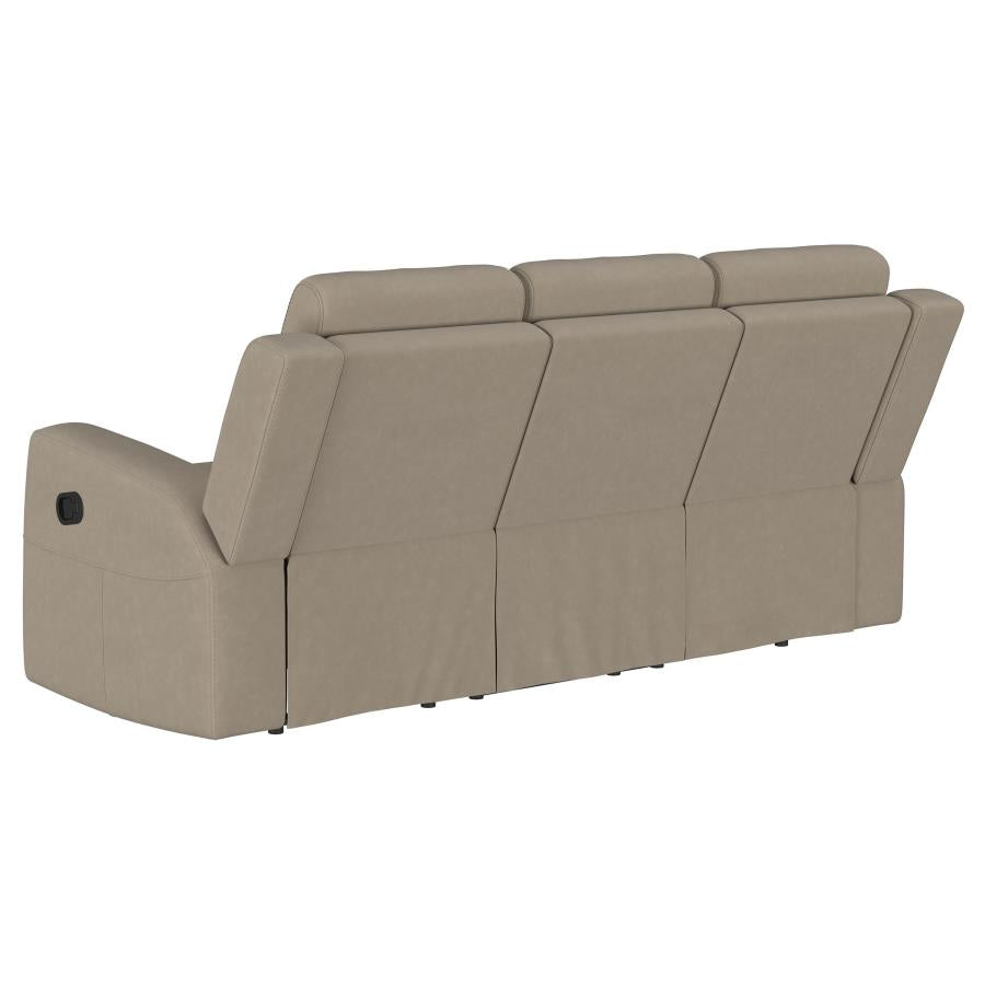 Brentwood Upholstered Motion Reclining Sofa Taupe-6
