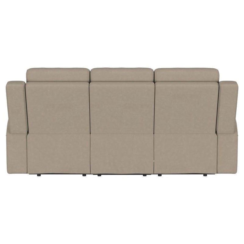 Brentwood Upholstered Motion Reclining Sofa Taupe-zoom-