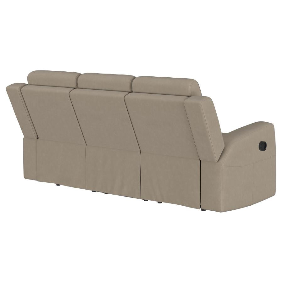 Brentwood Upholstered Motion Reclining Sofa Taupe-8